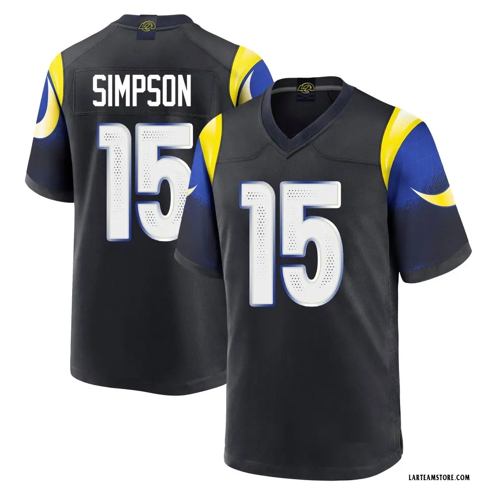 Los Angeles Rams Youth Ty Simpson Game Midnight 2025 Rivalries Collection Jersey - Blue